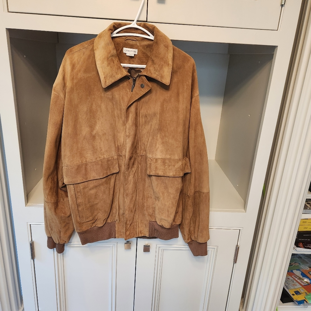 Cerruti 1881 Luxury Men's Suede jkt, size 56, made in Italy